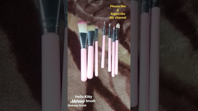 'HelloKitty makeup brush from shopee this is my first unboxingvideo please like and subscribe channel'