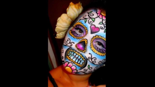 '\"Day of the Dead\" using Bitchslap Cosmetics!'