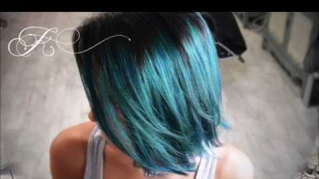 'Kylie Jenner 2015 Blue Ombre Hair Inspired Tutorial Color and Cut'